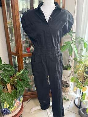 Pistola Rosie Padded Shoulder Cotton Jumpsuit